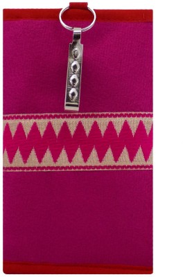 

Bagaholics Ethnic Raw Silk Saree Clutch Mobile Pouch Waist Clip Ladies Purse Gift For Women Mobile Pouch(Pink)