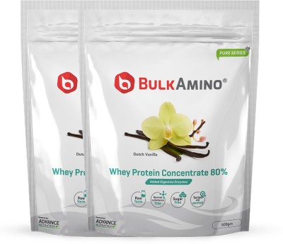 

Advance Nutratech Bulkamino Whey Protein Concentrate 80 % Raw Protein 500 Gram Vanilla Powder(pack of 2)1 kg with 16 Servings. Protein Blends(1 g, Vanilla)