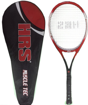 

HRS Muscle Tec Graphite Composite Red, Black Strung Tennis Racquet(G3 - 4 3/8 Inches, 400 g), Black;red