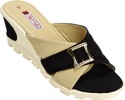 

Alert India Women Black::Beige Wedges