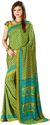 

Vardan Prints Printed Fashion Crepe Saree(Green, Blue), Blue;green