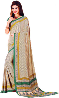 

Vardan Prints Printed Bollywood Crepe Saree(Green, Beige), Beige;green