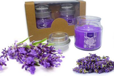 

LIGHTHAUS Set of 2 Richly Scented Jar Candles in Relaxing Lavender Aroma | 100% cotton wicks | Finest Wax Blend(600 g)