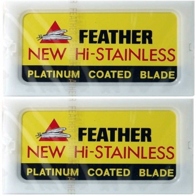 Feather New Hi Stainless Double Edge Safety Razor Blades(Pack of 10)