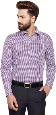 Hancock Men Checkered Formal Purple Shirt