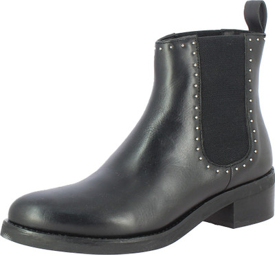 

Saint G Black Leather Womens Ankle Boots For Women(Black
