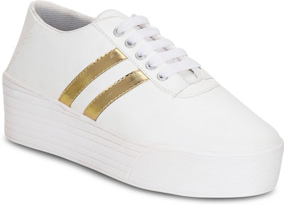 

Kielz White-Women-Lace-Ups-Sneakers Sneakers For Women(White