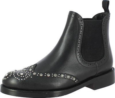

Saint G Black Leather Womens Ankle Boots For Women(Black