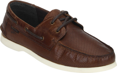 

Red Tape Men Leather Boat Shoes For Men(Brown, Tan