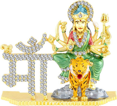 

Smstraders Gifts Maa Ambe Decorative Showpiece - 7.5 cm(Gold Plated, Multicolor)
