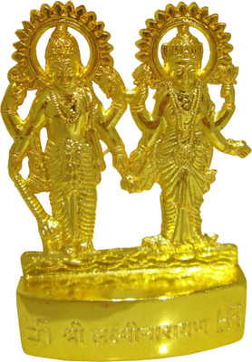 

Wacky Laxmi Narayan God Idol For Car Dashboard Diwali Gifts Decorative Showpiece - 10 cm(Gold Plated, Gold)