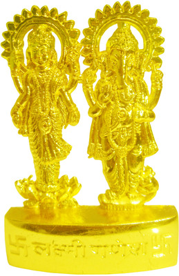 

Heaven Décor Metal Laxmi Ganesh Decorative Showpiece - 11.25 cm(Gold Plated, Gold)