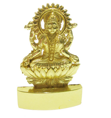 

Wacky Laxmi God Idol For Car Dashboard Diwali Gifts Decorative Showpiece - 10.5 cm(Gold Plated, Gold)