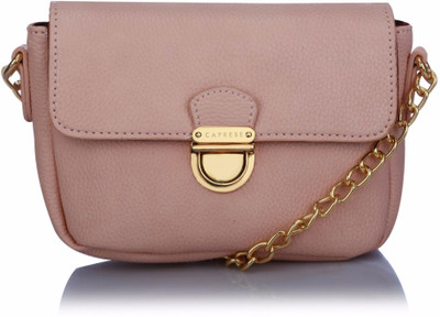 

Caprese Women Evening/Party Pink Leatherette Sling Bag