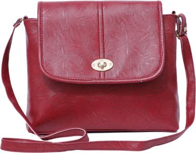 

MR R KING&QUEEN Women Casual Maroon PU Sling Bag