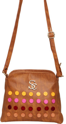 

Reet Girls Casual Brown Leatherette Sling Bag