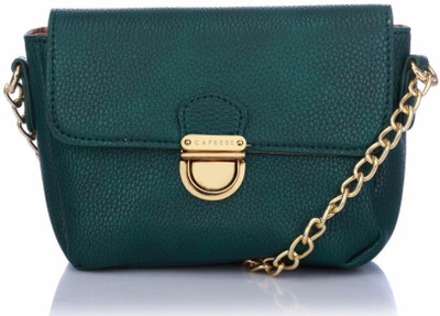 

Caprese Women Evening/Party Green Leatherette Sling Bag