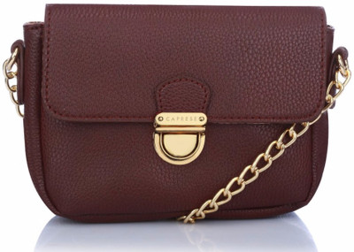 

Caprese Women Evening/Party Brown Leatherette Sling Bag