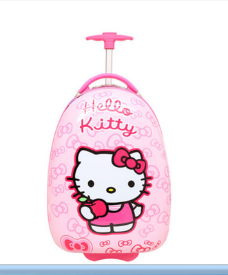 

GOCART Carton Printed Children Trolley Bag With Telescopic Handle , Size 16" Inch Small Travel Bag - 16(Pink)