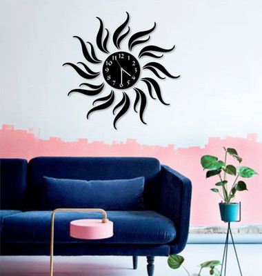 

Naveed Arts  Acrylic wall clock Sticker(Pack of 1, Black