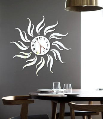 

Naveed Arts  Acrylic wall clock Sticker(Pack of 1, Silver mirror