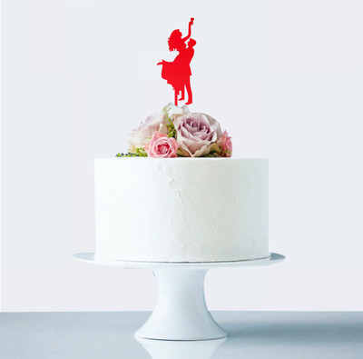 

Naveed Arts  Acrylic cake topper Sticker(Pack of 1, Red mirror