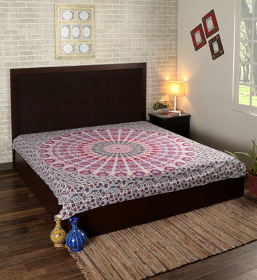 

Rajrang Living Room Cotton Mandala Tapestry(Purple, Pink)