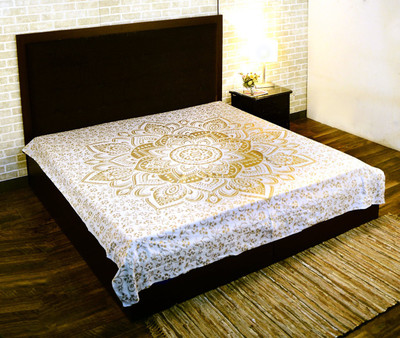 

Rajrang Living Room Cotton Mandala Tapestry(Gold)