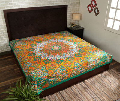 

Rajrang Mandala Bedsheet/Tapestry Living Room Cotton Mandala Tapestry(Yellow)