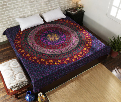 

Rajrang Living Room Cotton Mandala Tapestry(Blue)