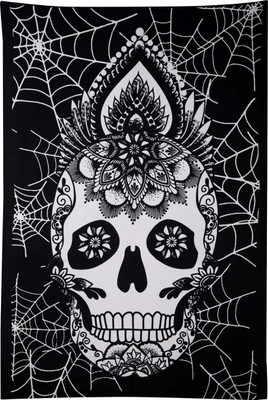 

Rajrang Living Room Cotton Mandala Tapestry(Black)