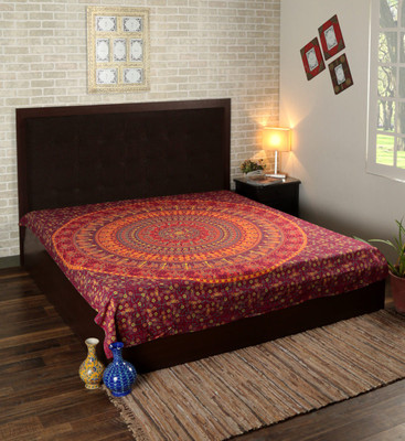 

Rajrang Living Room Cotton Mandala Tapestry(Red)