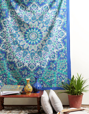 Rajrang Living Room Cotton Mandala Tapestry(Green)