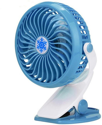 

Oxza Clip 360 Degree Rotate Rechargeable Handy Mini USB Fan(Blue)