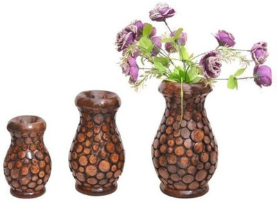 

MAYUR ENTERPRISES Wooden Vase(30 inch, Brown)