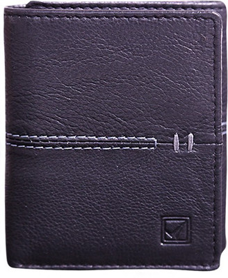 Style 98 Men Black Genuine Leather Wallet(5 Card Slots)