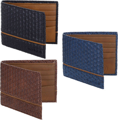 

MARKQUES Men Black, Brown, Blue Artificial Leather Wallet(8 Card Slots), Black-01;blue-05;brown-02