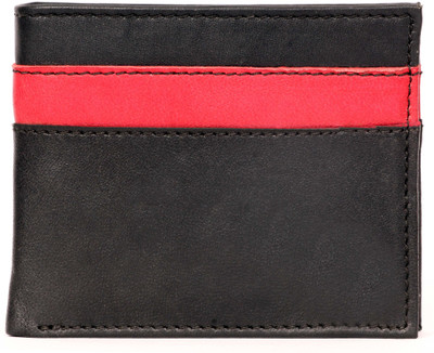

Wildmount Men Red, Black Genuine Leather Wallet(8 Card Slots), Black;red