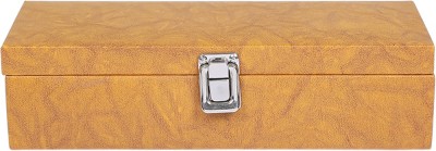 The Runner PU Leather Textured Finish Watch Box For 5 Watches Watch Box(Gold, Holds 5 Watches)   Watches  (The Runner)