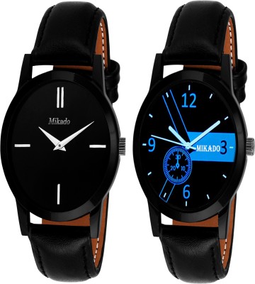 Mikado Pacific fashion Multi color watches combo for boy's and men with 1 year warranty and leather strap Watch  - For Boys   Watches  (Mikado)
