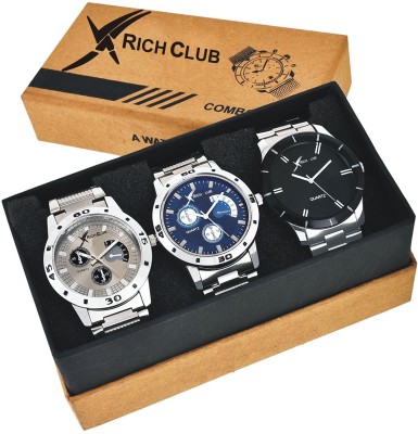 Rich Club Combo Of 3 Casual Metallic Chain Analog Watch  - For Men   Watches  (Rich Club)