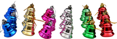 

Sunshine Gifting 18 Pc Christmas Tree Decorations Hangings:Decorative Bells Ornamental Bells Pack of 1