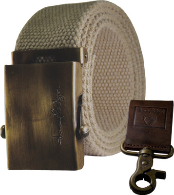 

Honey Badger Men & Women Casual Beige Canvas Belt