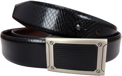 

revo Men & Women Formal Black Genuine Leather Reversible Belt