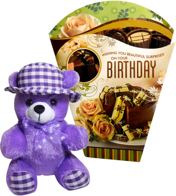 

Siddhi Gifts gifts for husband birthday combo - Birthday Greeting Card With Soft Teddy(Set of 1)