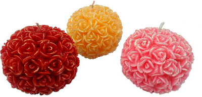 

ecocart sd-24 Candle(Red, Yellow, Pink, Pack of 3), Pink;red;yellow