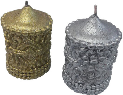 

ecocart sd-23 Candle(Gold, Silver, Pack of 2)