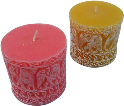 

ecocart sd-24 Candle(Pink, Yellow, Pack of 2)