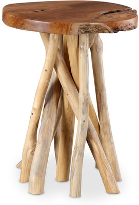 CROZZINE Brann Side Table Solid Wood Coffee Table(Finish Color - lacquer Teak)