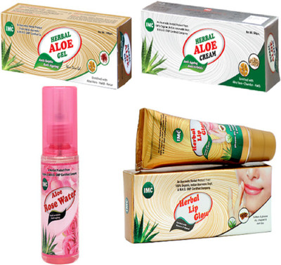 

IMC Combo Of Herbal Lip Glow Cream,Aloe Gel,Aloe Cream,Rose Water(Set of 4)